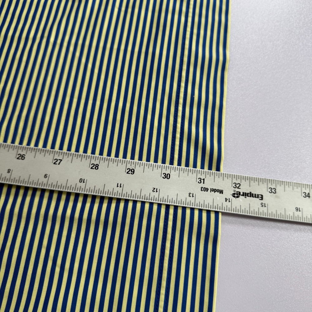 Footjoy‎ Polo Shirt Mens Large Yellow Blue Golf Performance Stretch Striped - Picture 8 of 9